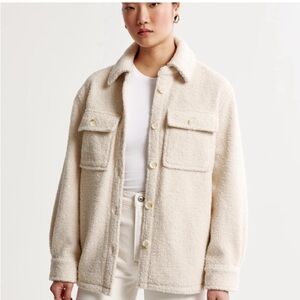 Abercrombie & Fitch Cream Sherpa Jacket - size S